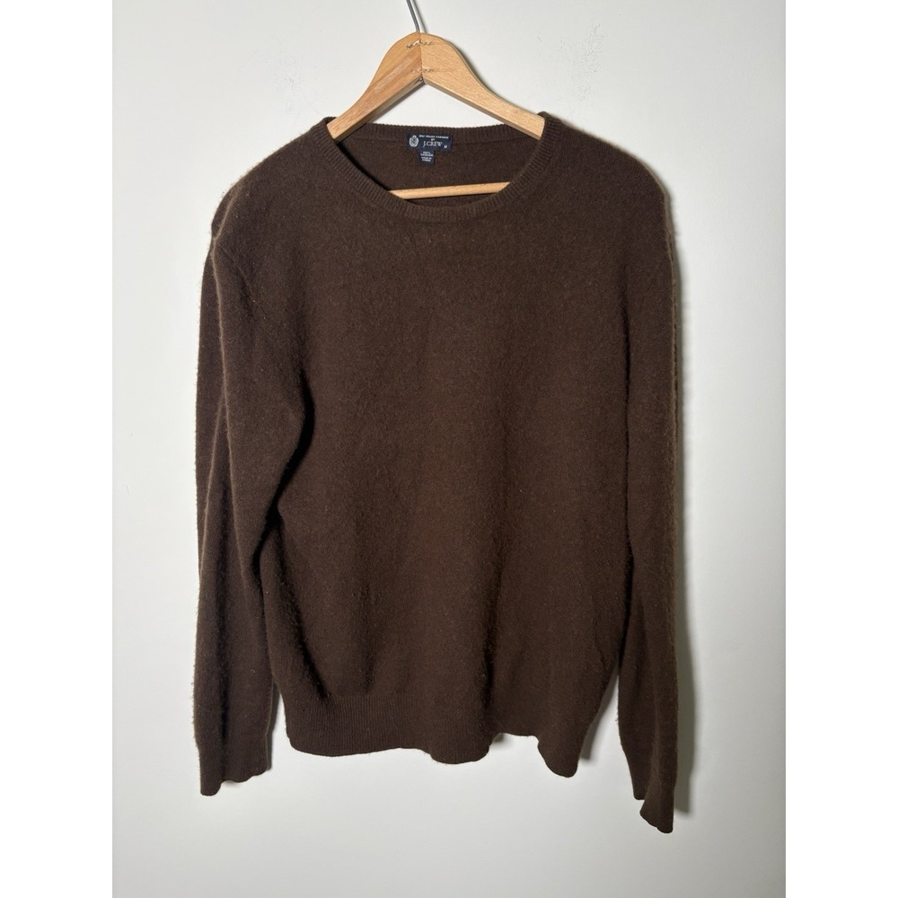 J Crew 100% Cashmere Crewneck Sweater Brown Mens Size M Medium Soft Pullover